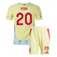 Camisa de Futebol Espanha Pedri Gonzalez #20 Equipamento Secundário Infantil Europeu 2024 Manga Curta (+ Calças curtas)